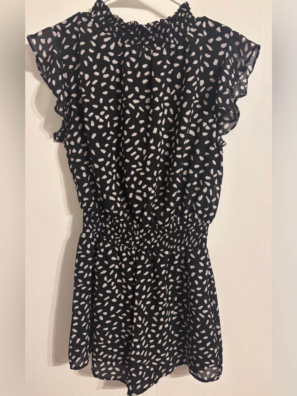 The Pants Store Black and White Printed Romper